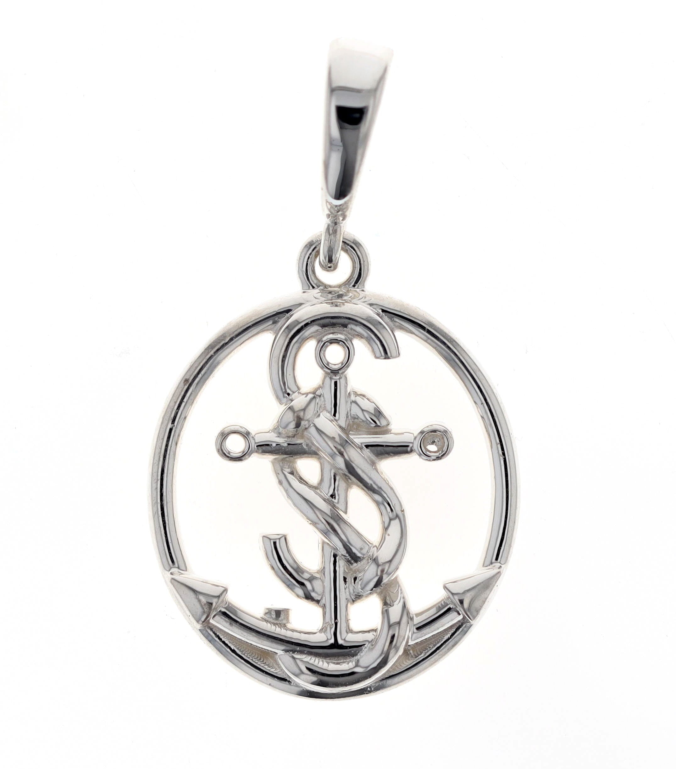 Salty Sister' Oval Anchor Pendant