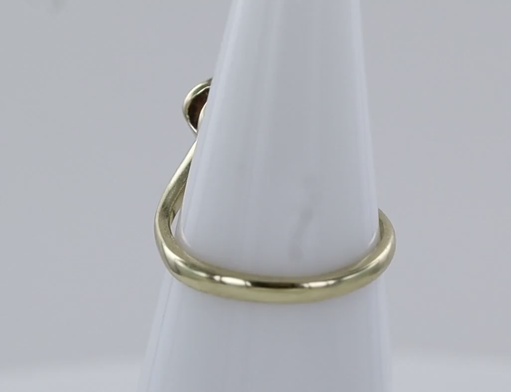 Lady's 10K Yellow Gold Ring with 3 diamonds size 4.5